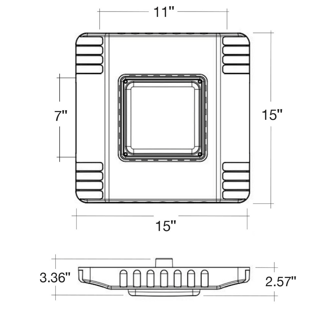 Large Square Canopy: Slim-Line, 150W/86W/53W, 2CCT - White