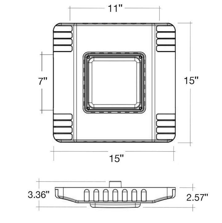 Large Square Canopy: Slim-Line, 150W/86W/53W, 2CCT - White