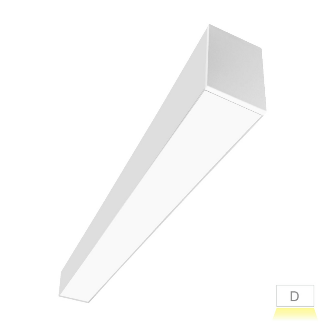 6' Architectural Linear Downlight Frosted, 60W/45W/30W, 5CCT, 120-277V - White