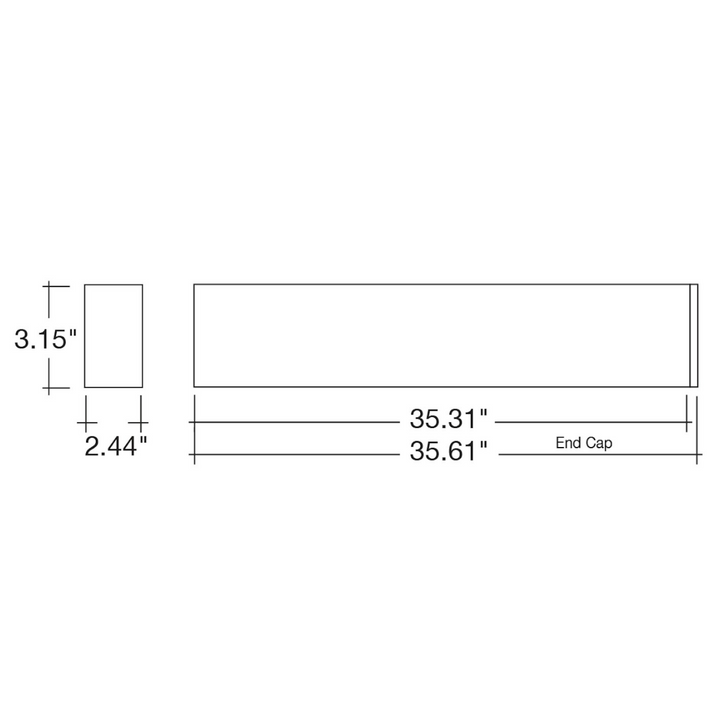 3' Architectural Linear Downlight Frosted, 30W/22.5W/14.5W, 5CCT, 120-277V - White