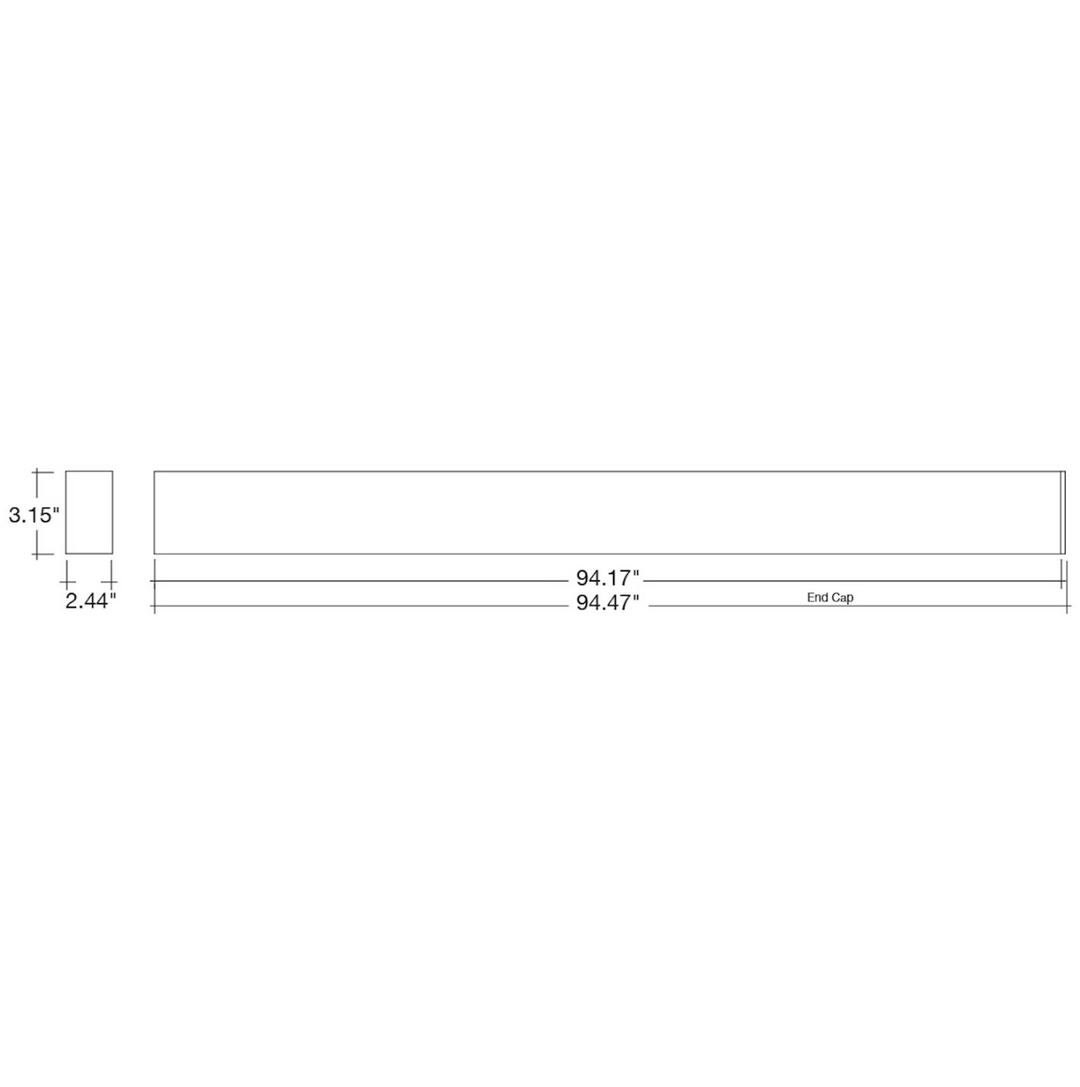 8' Architectural Linear Downlight Frosted, 80W/60W/40W, 5CCT, 120-277V - Black
