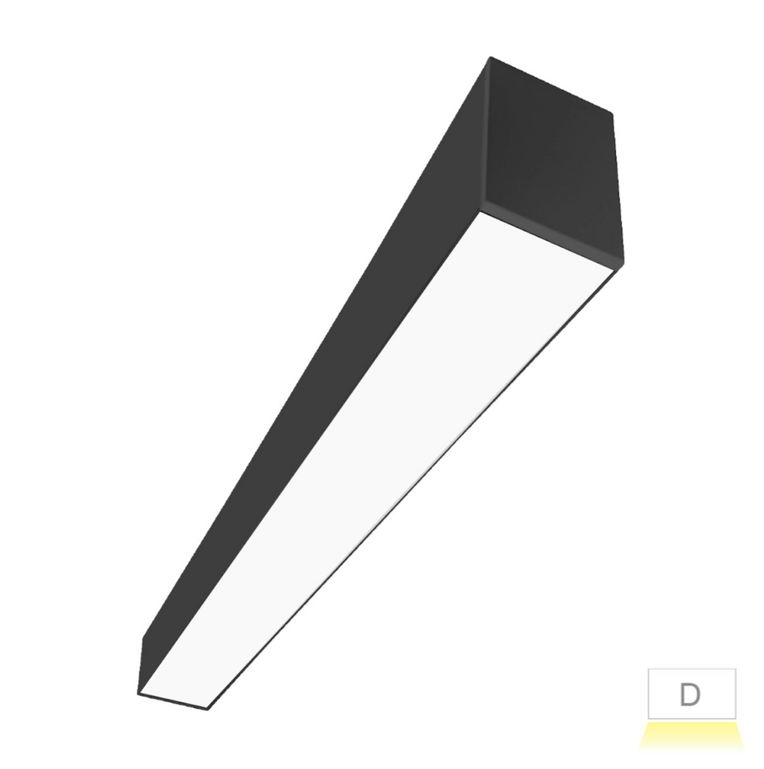 3' Architectural Linear Downlight Frosted, 30W/22.5W/14.5W, 5CCT, 120-277V - Black