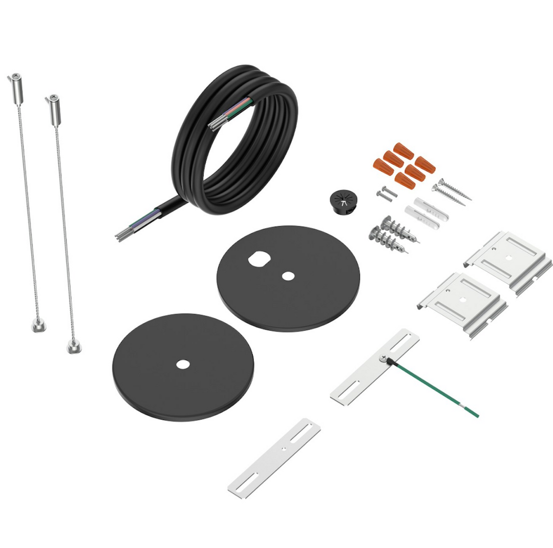 Suspension Kit: 1 x 6' 5-Wire Black Cord, 2 x 6' Cable, 2 x Canopy - Black
