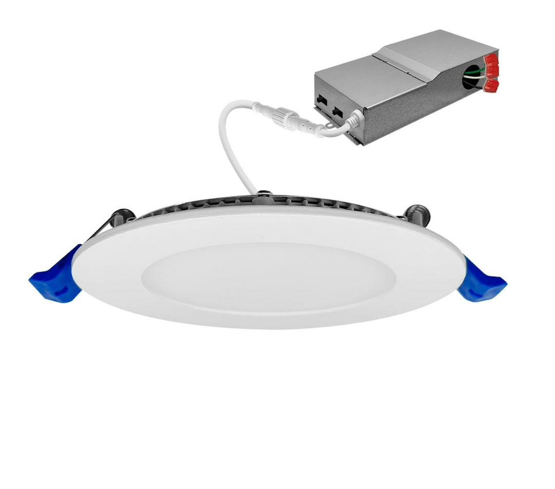 6" External J-Box Round Downlight: Slim-Line, 9W/12W/17W, 5CCT - White