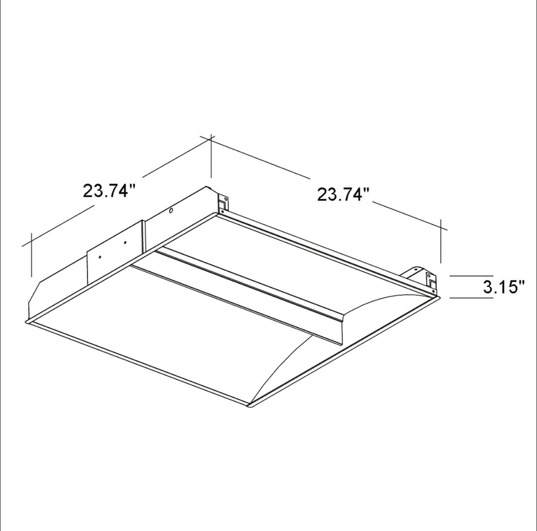 2x2 LED Center Basket Thin LuxLume Troffer, 24W/35W/40W, 4CCT, 120-277V - White