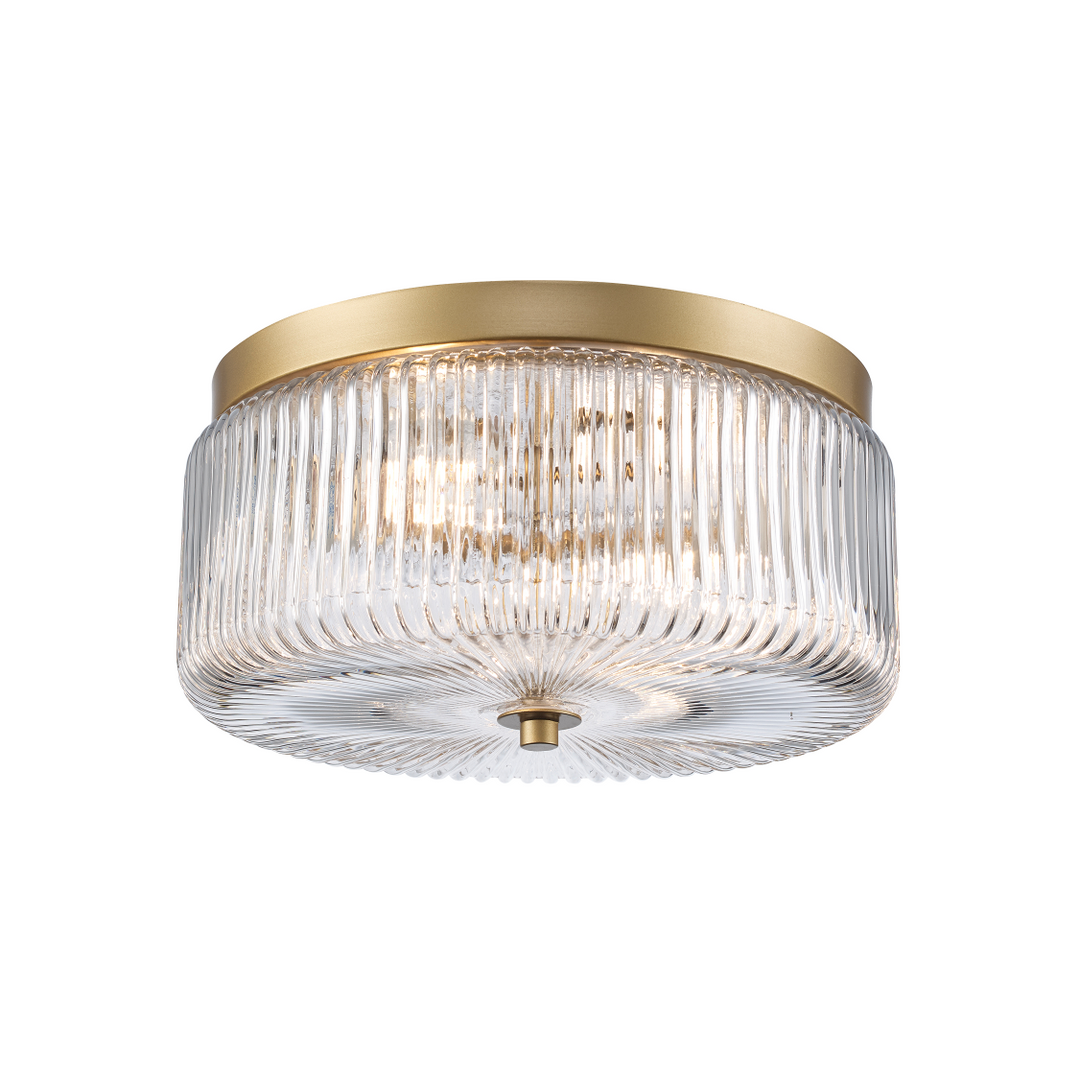 2LT FLUSHMOUNT RIBBED FACETED