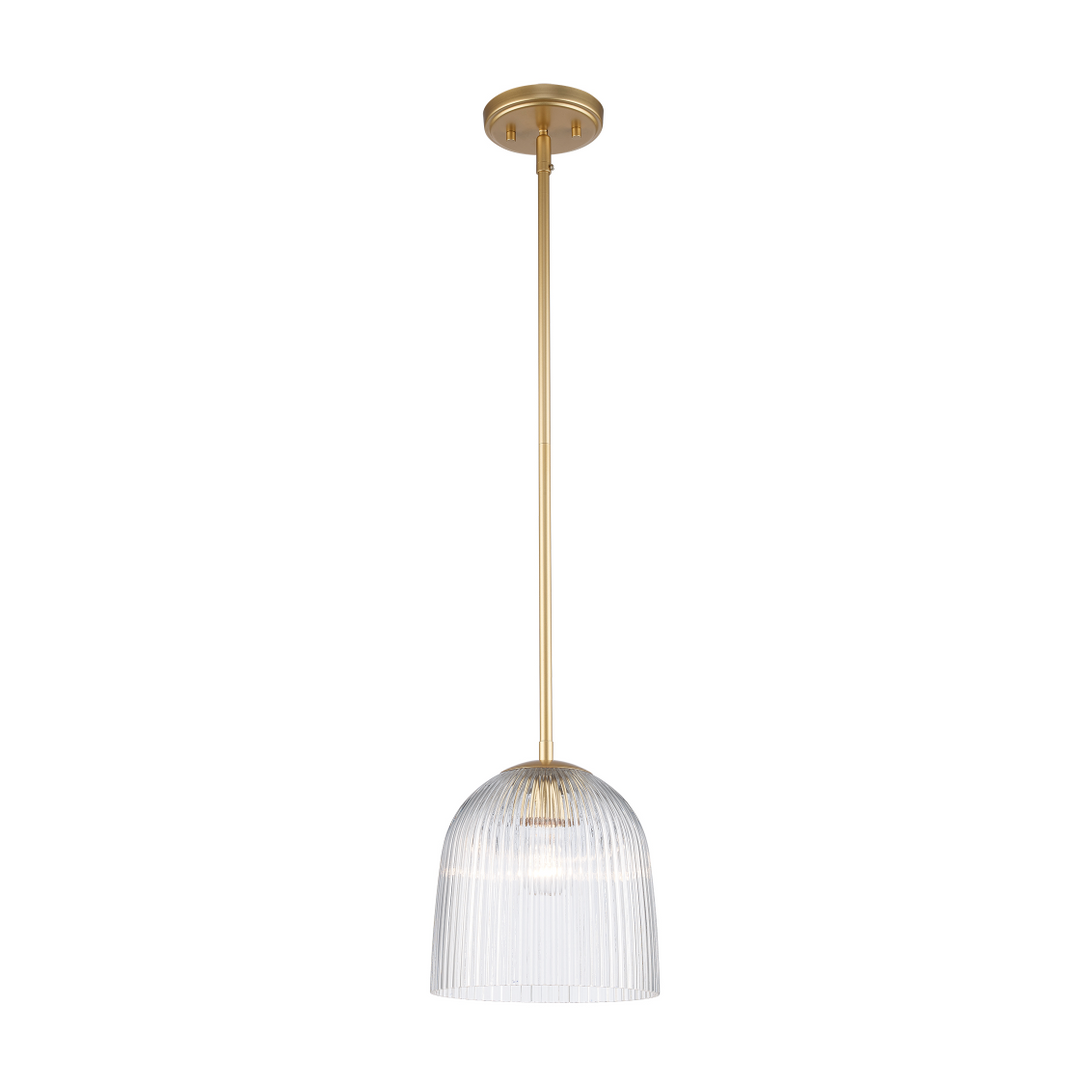 1LT PENDANT-CLEAR REEDED GLASS