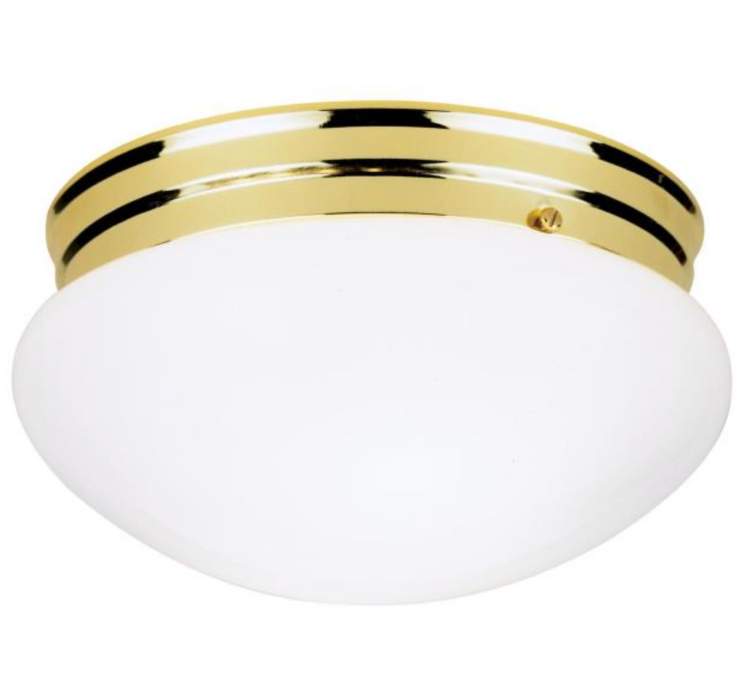 Westinghouse Two-Light 8.88-Inch Flush Mount - Polished Brass