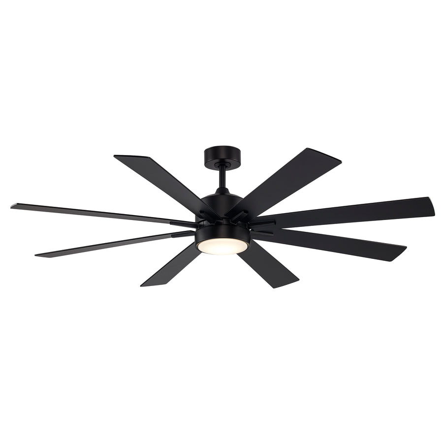 Arden 66" 8-Blade LED Ceiling Fan - Black | F-1038-66 BK