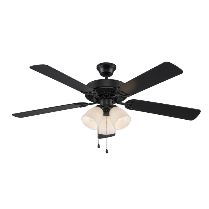 Solana 5-Blade Ceiling Fan With 3-Lights- Black