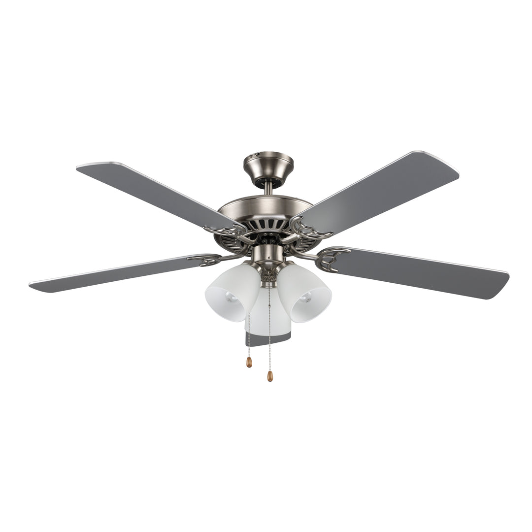 Solana 5-Blade Ceiling Fan With 3-Lights- Brushed Nickel