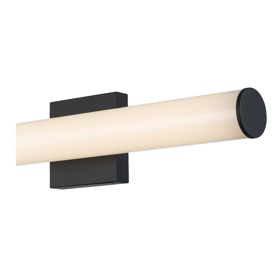 LED Cylandrical Vanity Bar Linear Led Frosted - Black