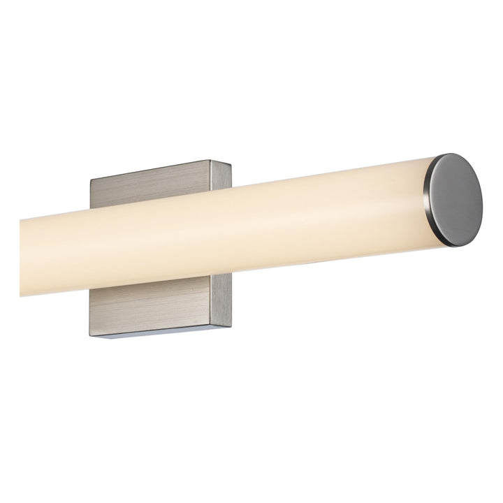 LED Cylandrical Vanity Bar Linear Led Frosted - Brushed Nickel