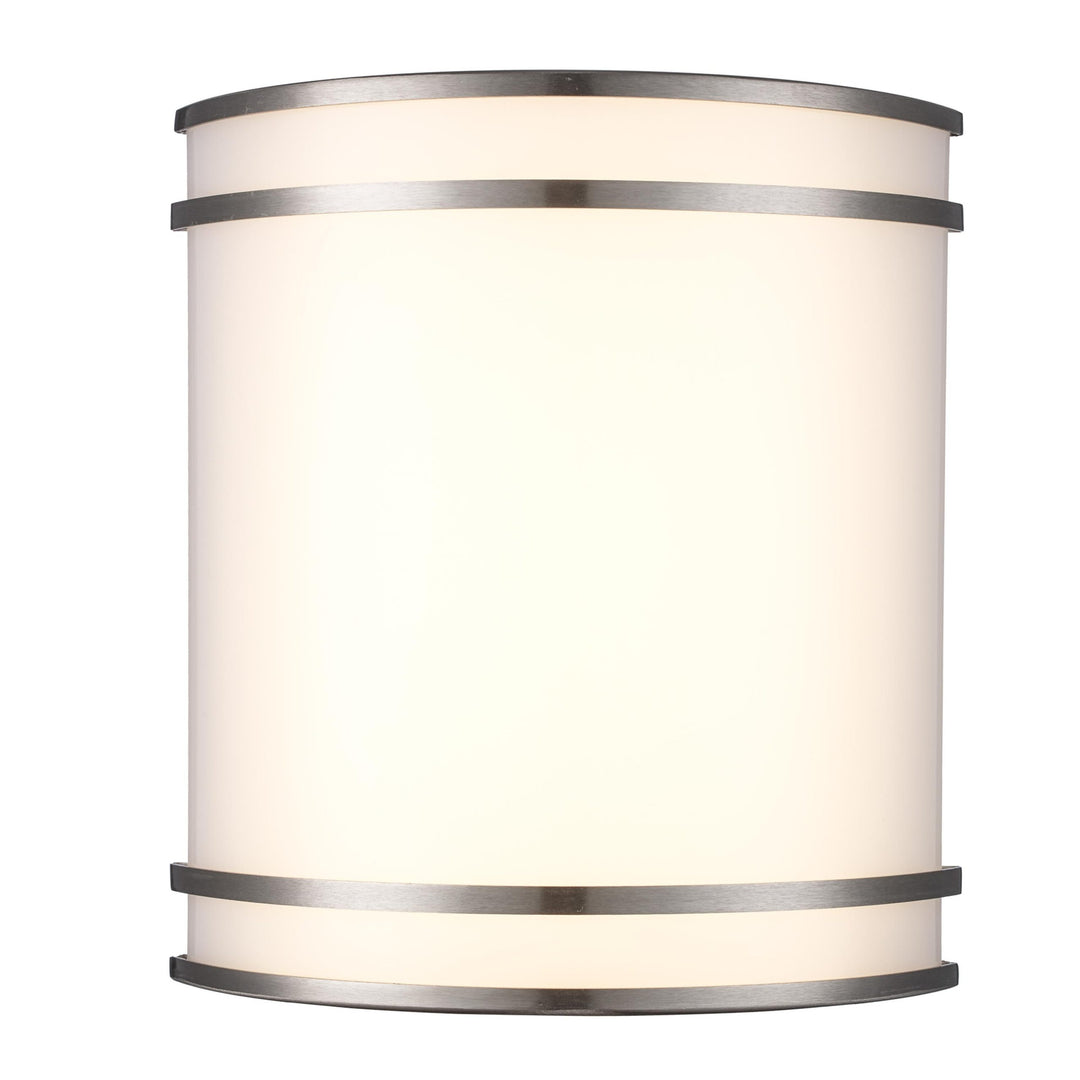 LED Marlow Contemporary Compact Wall Sconce 10'Double Ring - Brushed Nickel