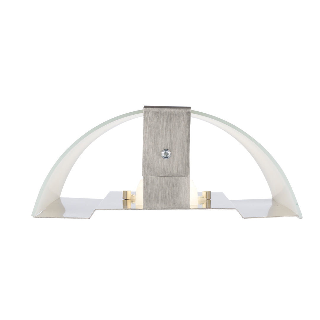 Zorand 12" LED Wall Sconce with White Frosted Glass - Brushed Nickel | LED-22970 BN