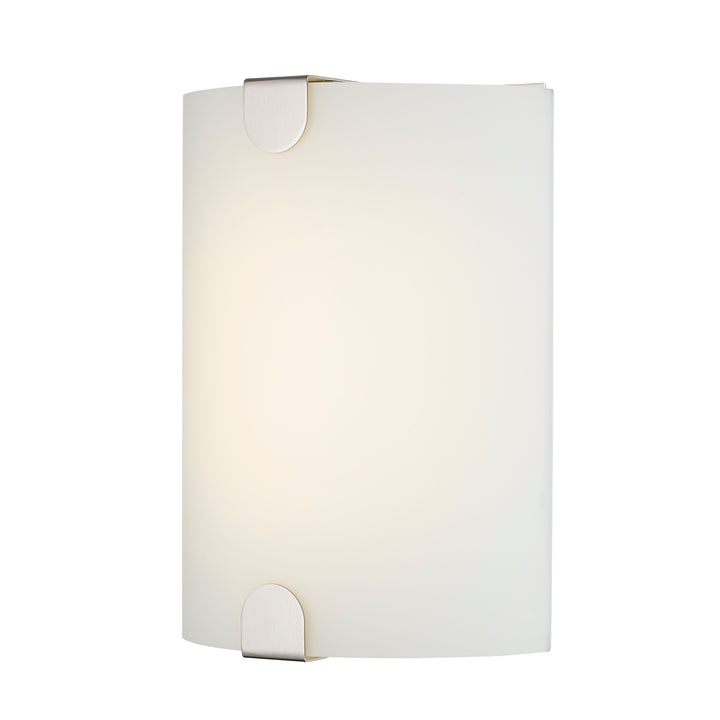 Zorand 12" LED Wall Sconce with White Frosted Glass - Brushed Nickel | LED-22970 BN