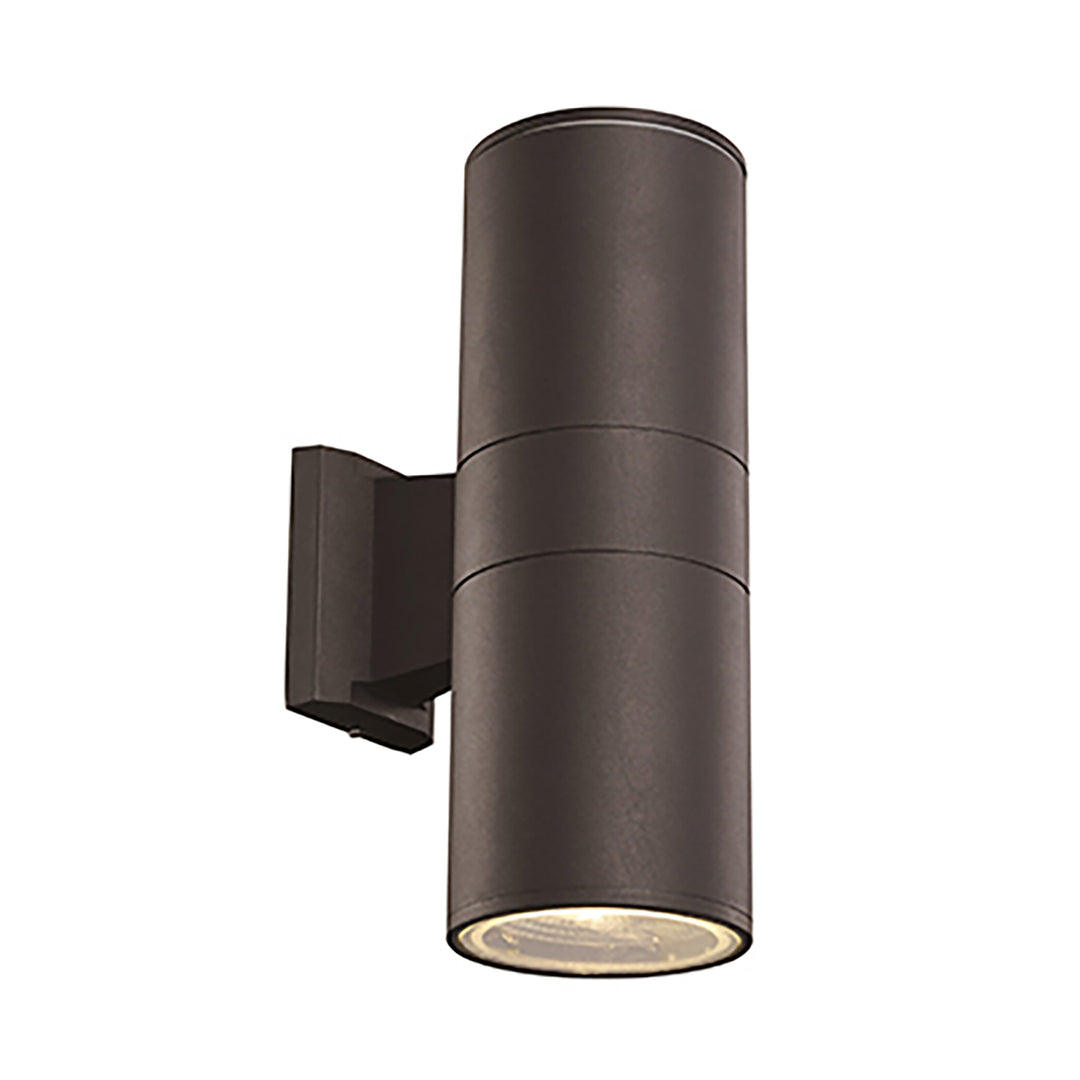 Compact Collection, Tubular/Cylindrical, Outdoor Metal Wall Sconce Light - Black