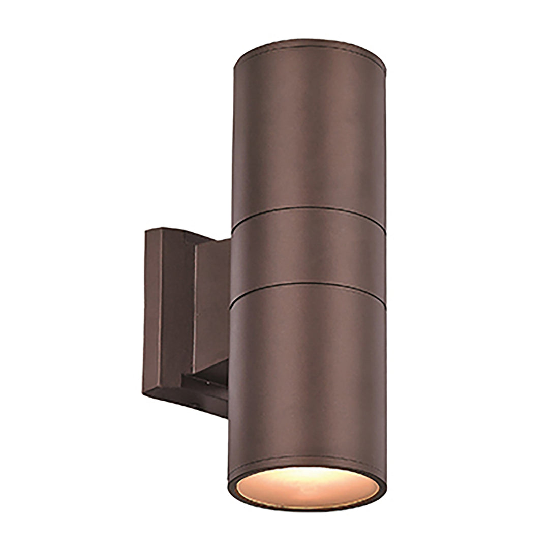 Compact Collection, Tubular/Cylindrical, Outdoor Metal Wall Sconce Light - Bronze