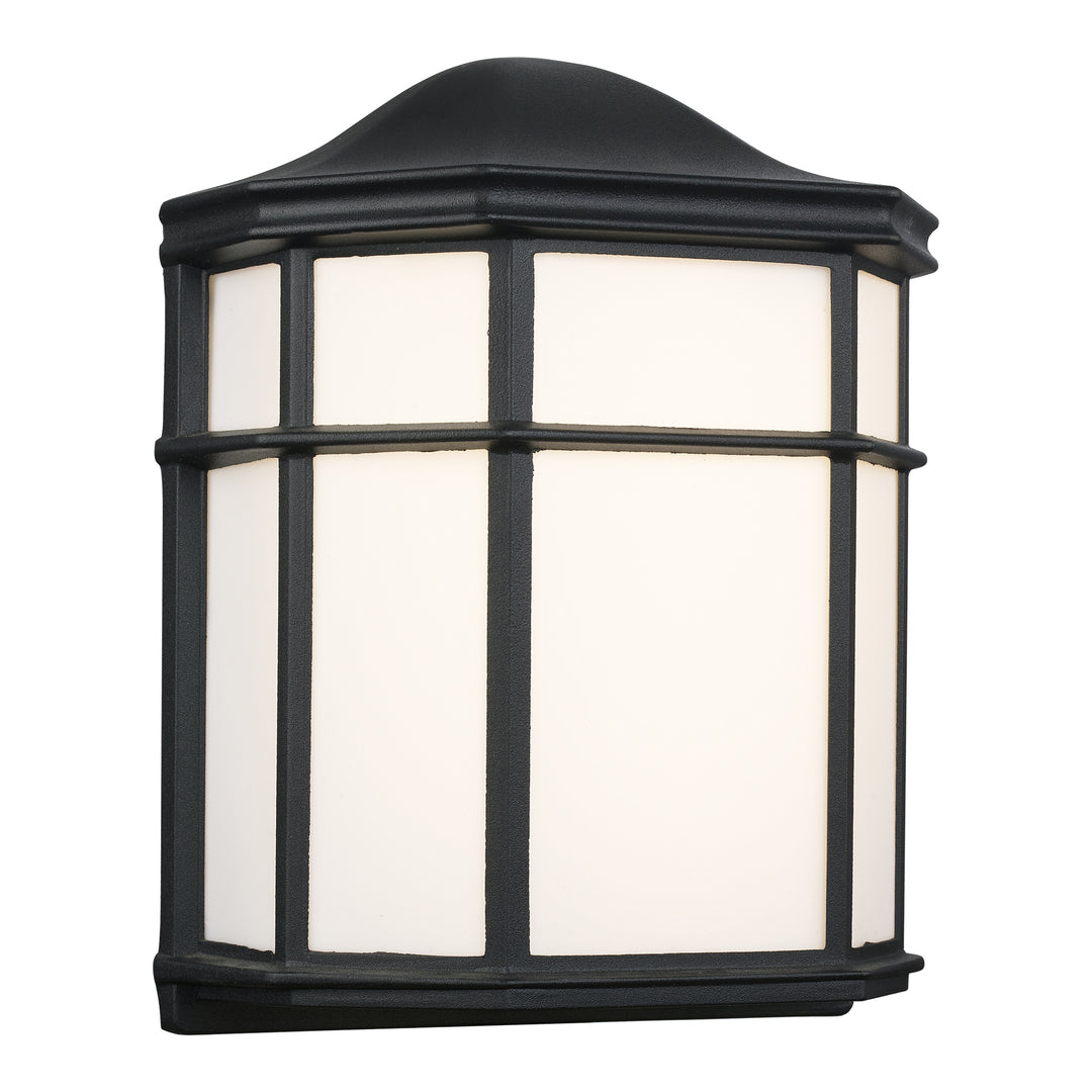 Andrews LED Acrylic and Metal, Enclosed Flush Mount Outdoor Pocket Wall Light - Black