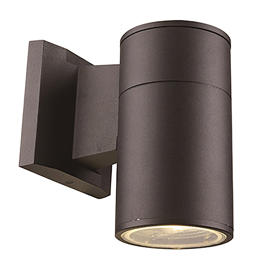 Compact Collection, Tubular/Cylindrical, Outdoor Metal Wall Sconce Light - Black