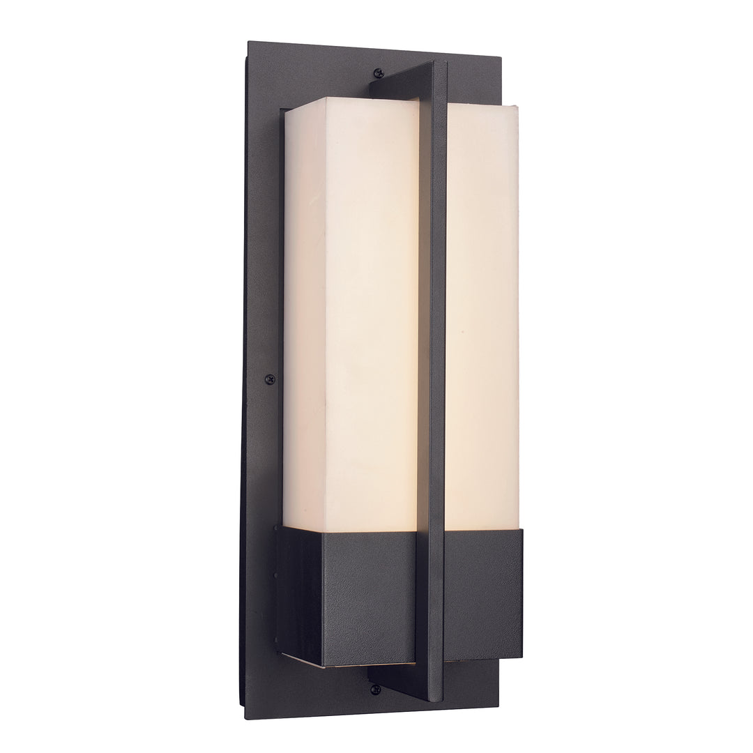 Venue, Rectangular LED Flush Mount, Acrylic and Metal Outdoor Wall Light - Black