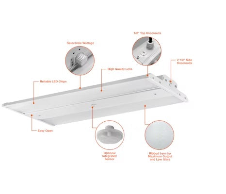 Linear Highbay: 4ft, Bolt-Line, 3-Power Select, 320W/280W/240W/200W/160W