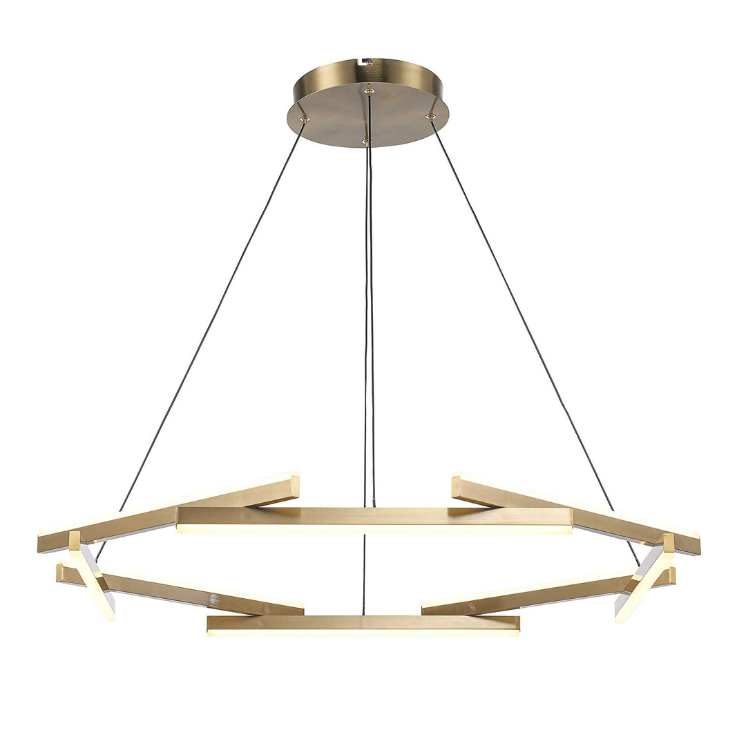 LED Celstia Modern 8 Rods 66W Chandelier -  Antique Gold (AG)