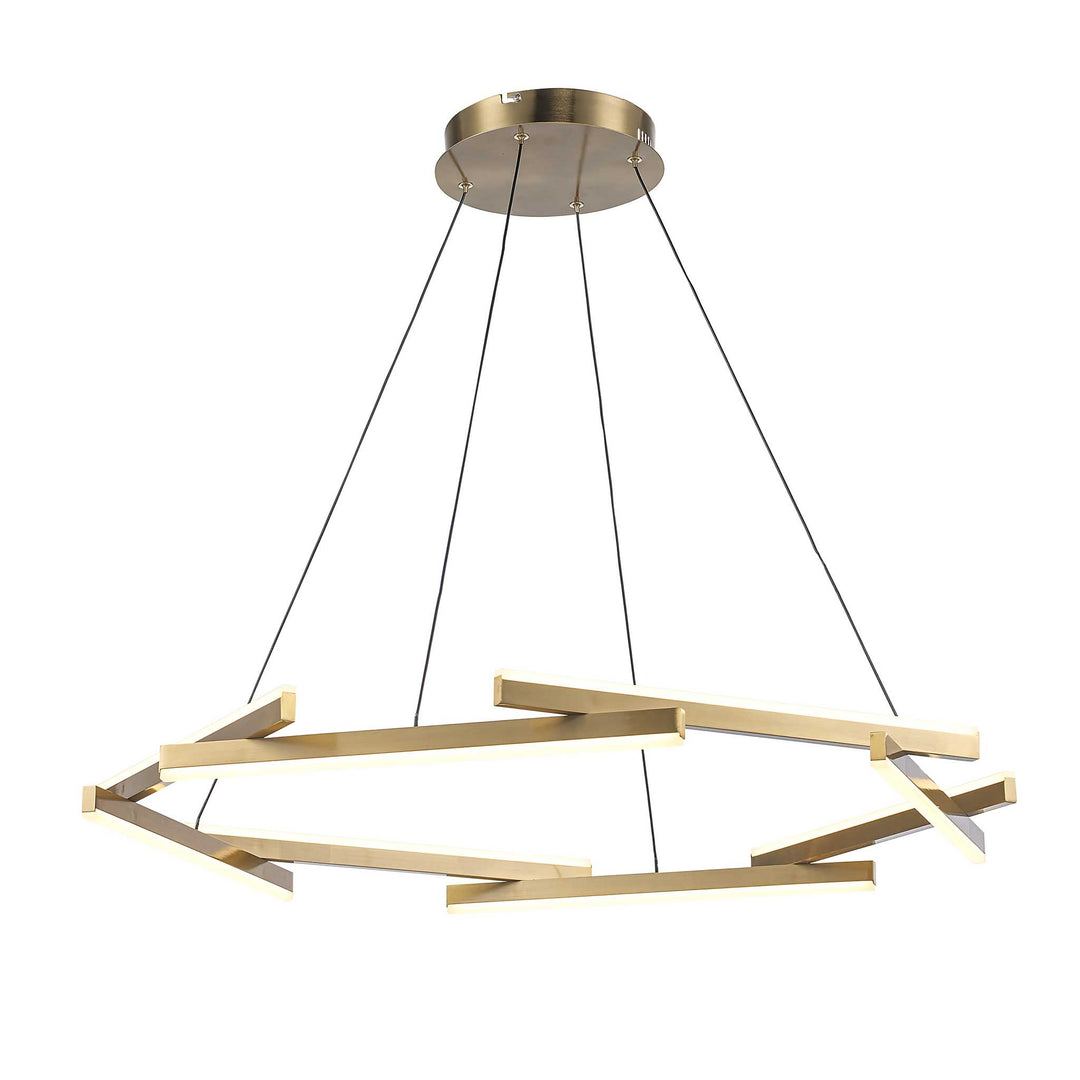 LED Celstia Modern 8 Rods 66W Chandelier -  Antique Gold (AG)