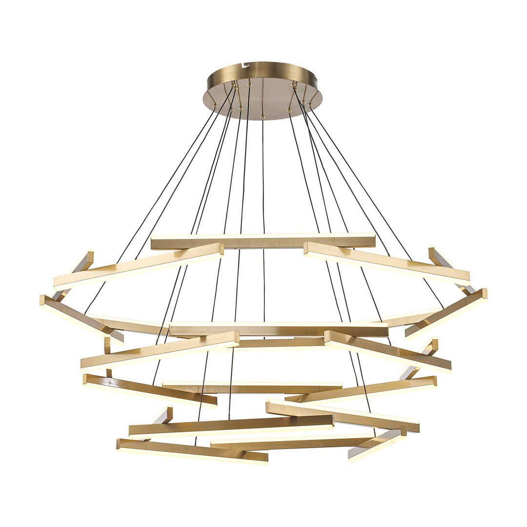 LED Celstia Modern 24 Rods 162W Chandelier - Antique Gold