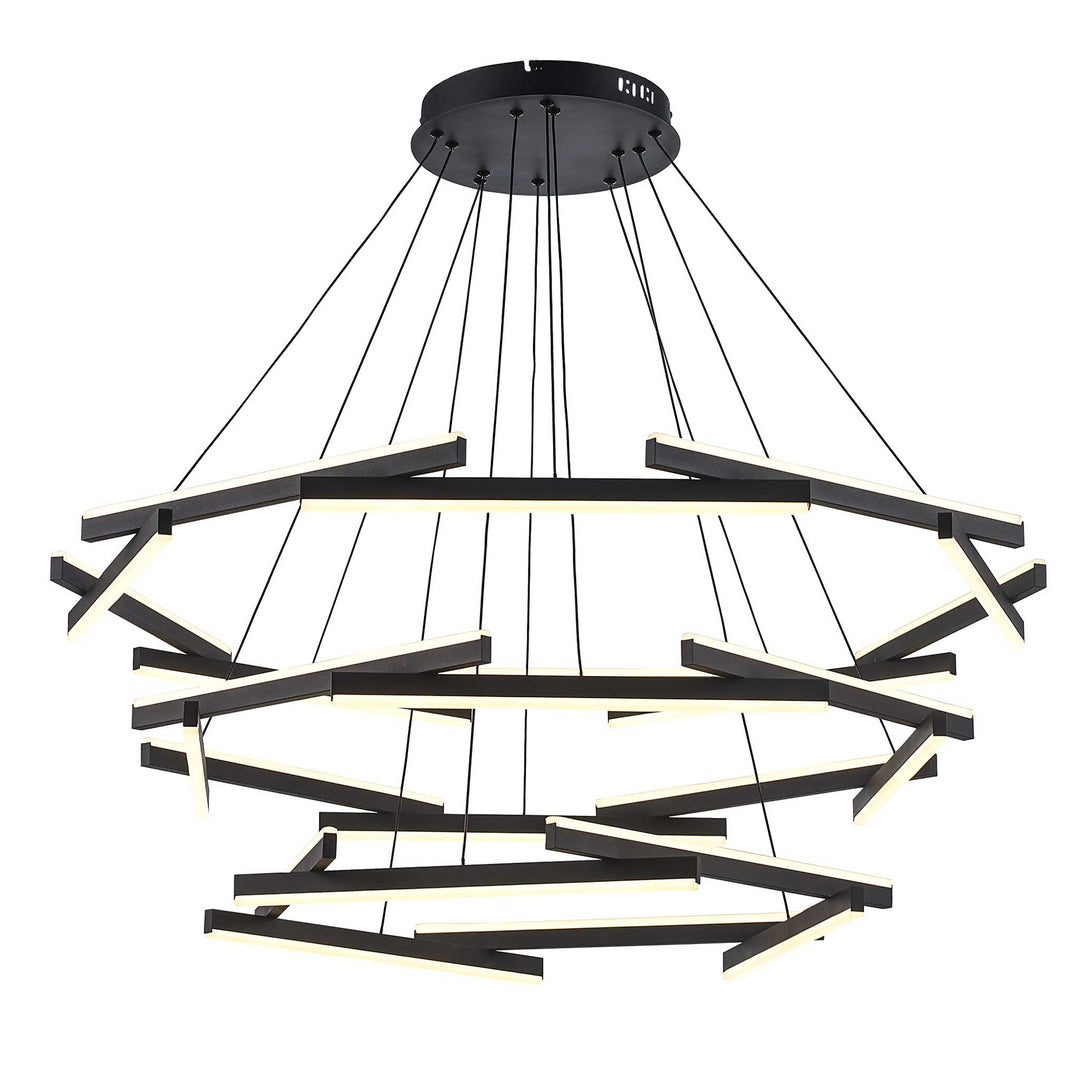 LED Celstia Modern 24 Rods 162W Chandelier - Black