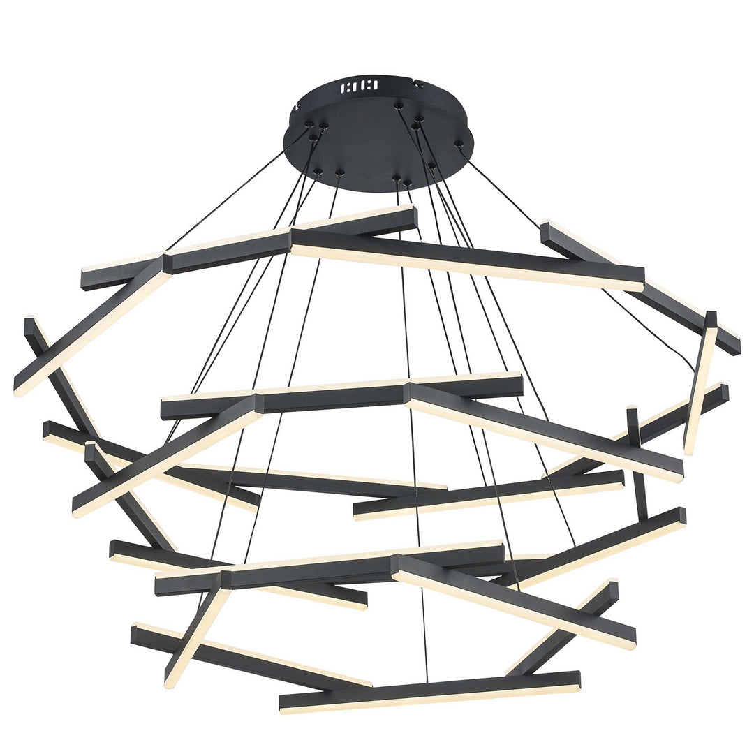 LED Celstia Modern 24 Rods 162W Chandelier - Black