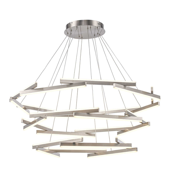 LED Celstia Modern 24 Rods 162W Chandelier - Brushed Nickel