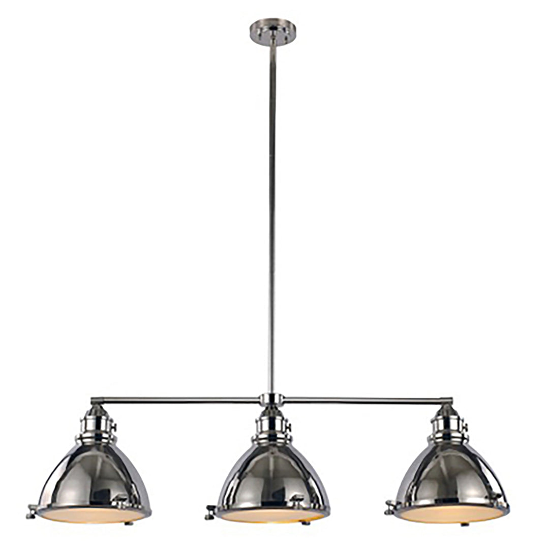 3 - Light 13" Island Retro Industrial - Polished Nickel