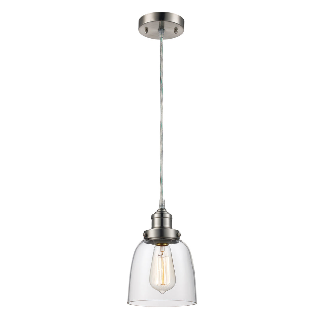 Jenny Glass Shade Single Edison Bulb - Brushed Nickel