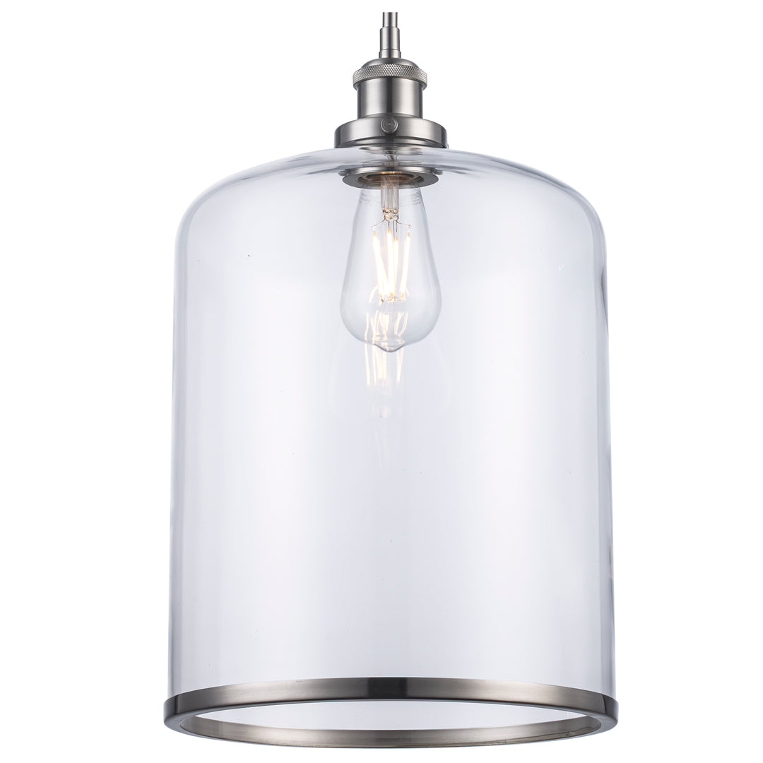 1-light Dorina Jar-Shaped leg Down Clear - Brushed Nickel