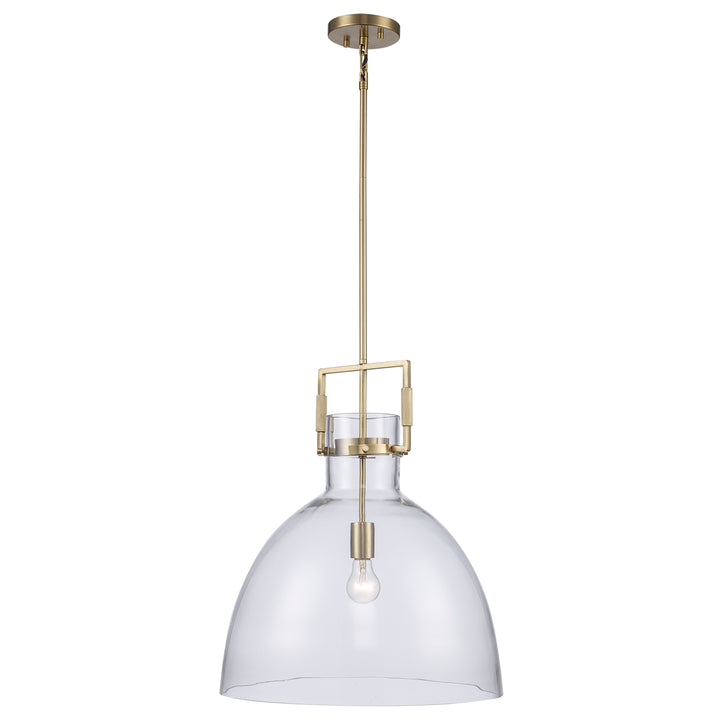 1-light Clear Glass shade - Antique Gold