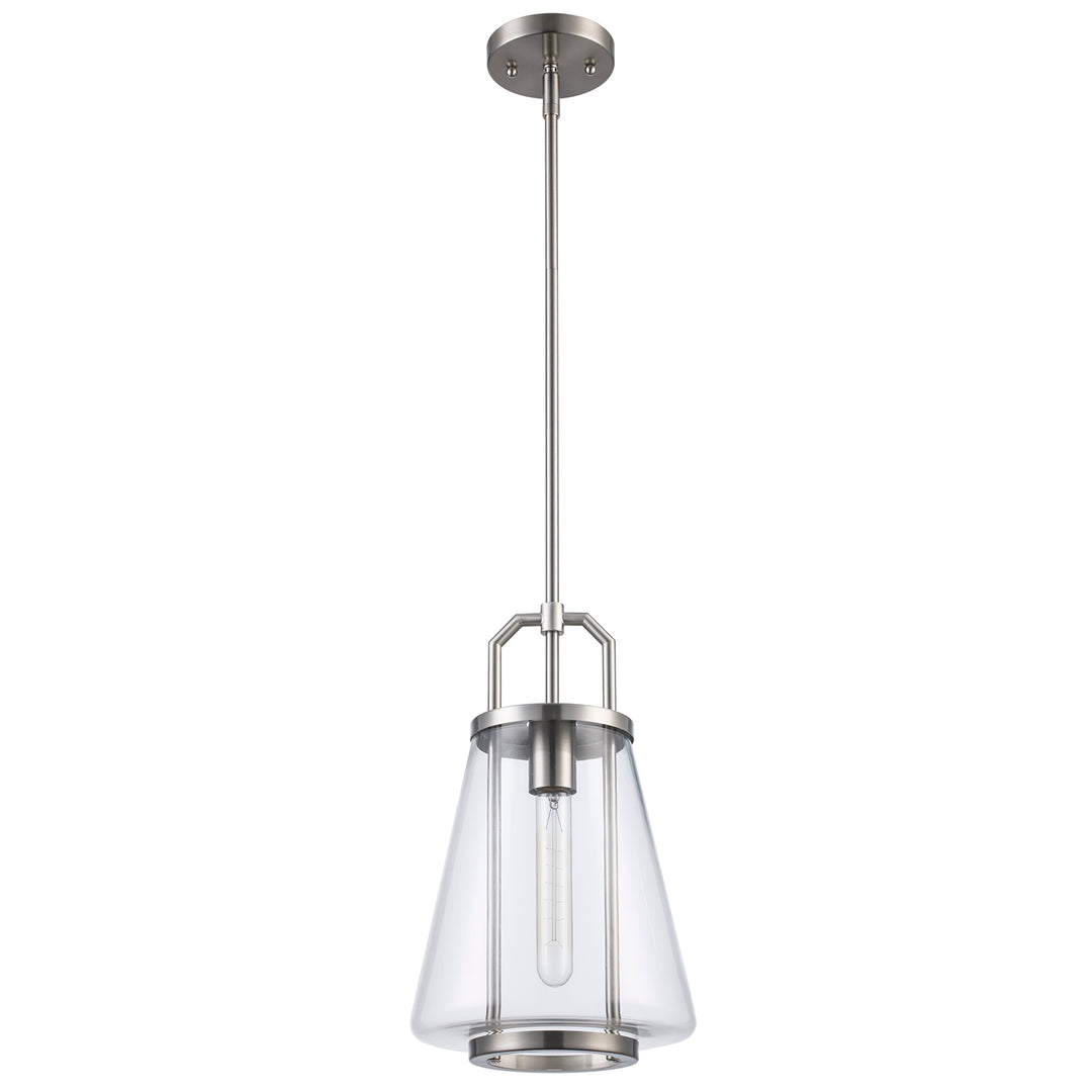 1-Light with Cone Glass Shade - Brushed Nickel