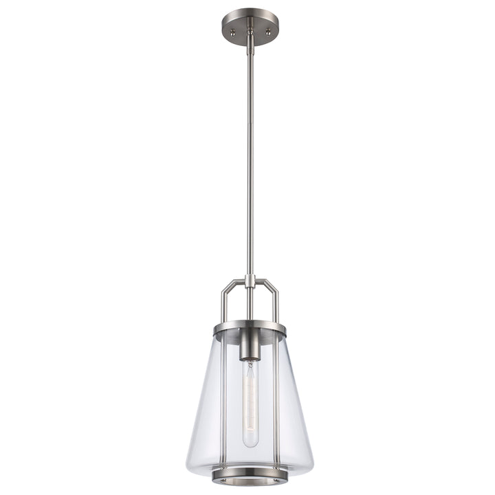 1-Light with Cone Glass Shade - Brushed Nickel