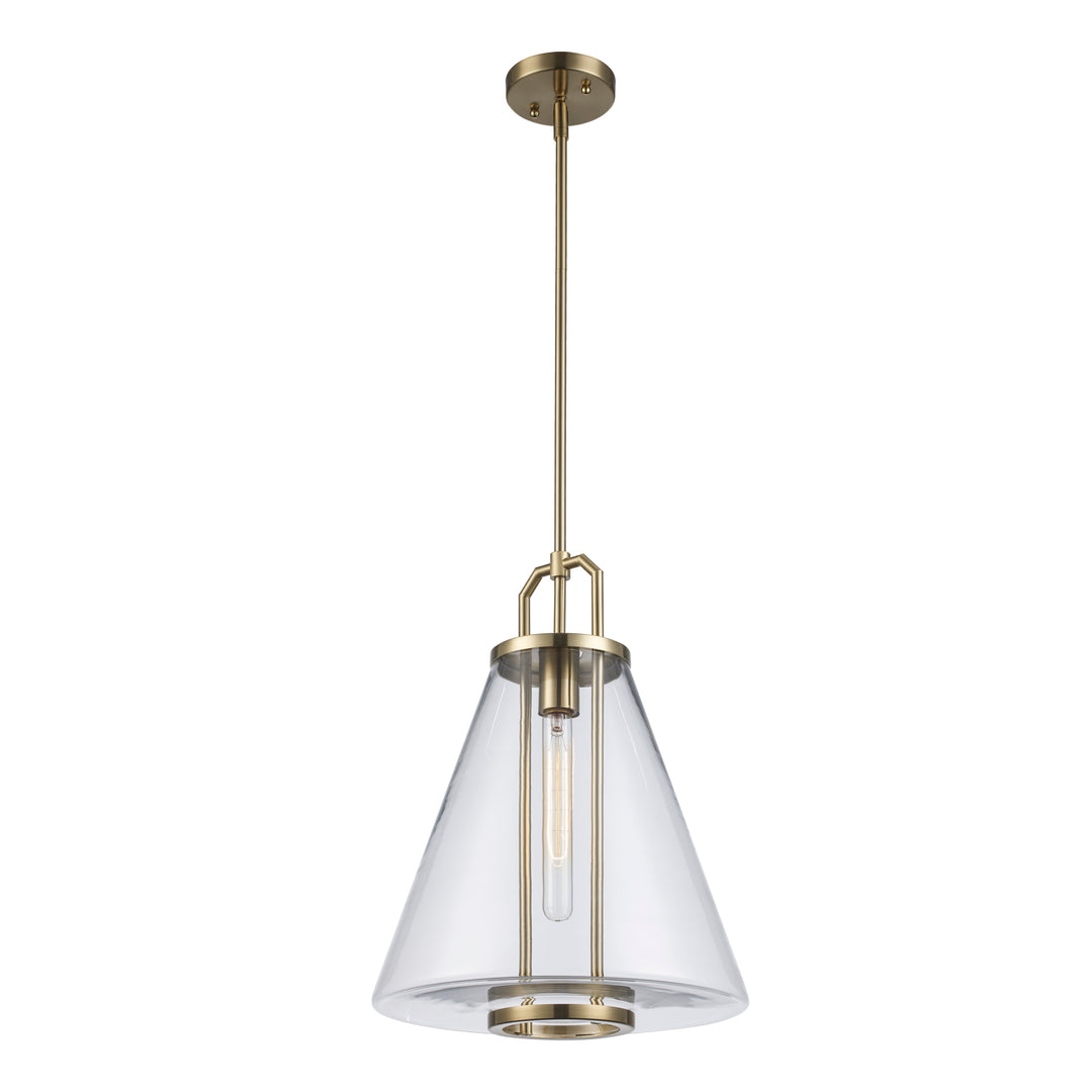 1-Light with Cone Glass Shade - Antique Gold