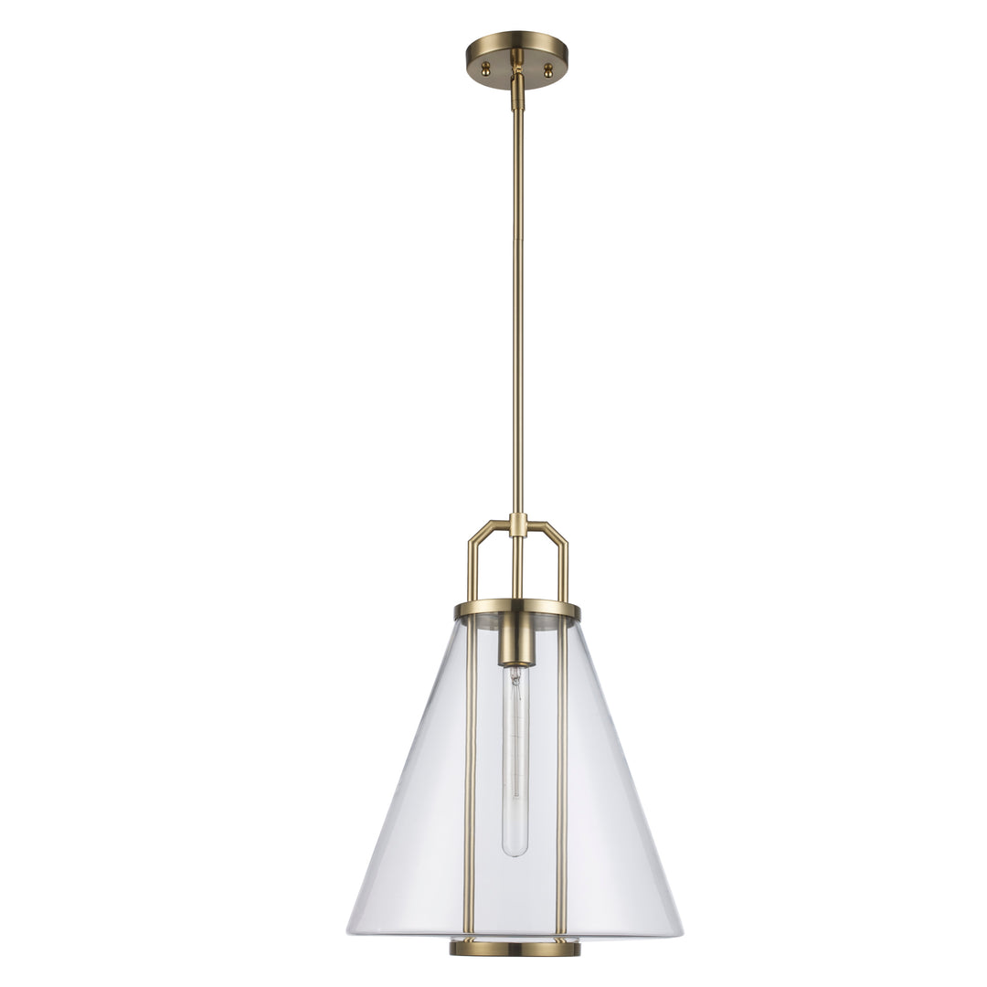 1-Light with Cone Glass Shade - Antique Gold