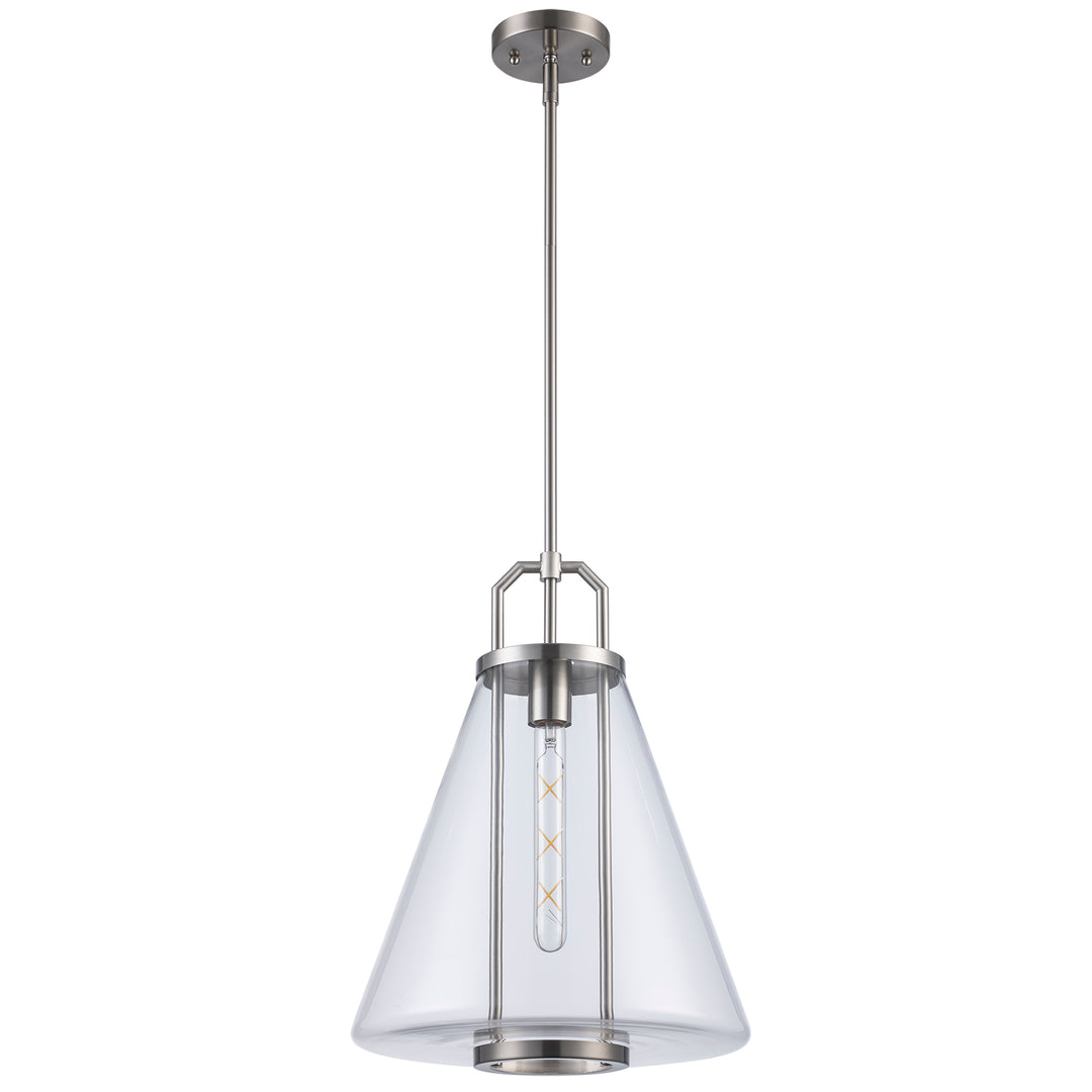 1-Light with Cone Glass Shade -  Brushed Nickel