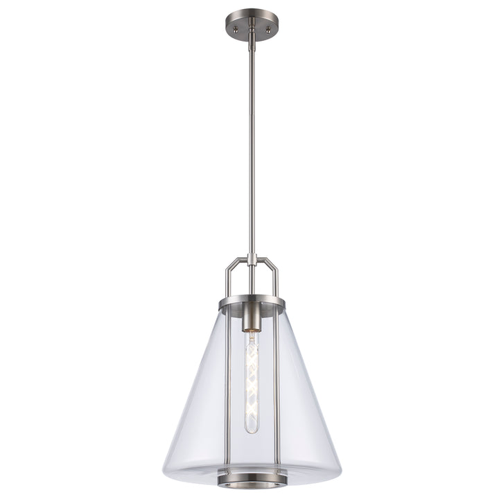 1-Light with Cone Glass Shade -  Brushed Nickel