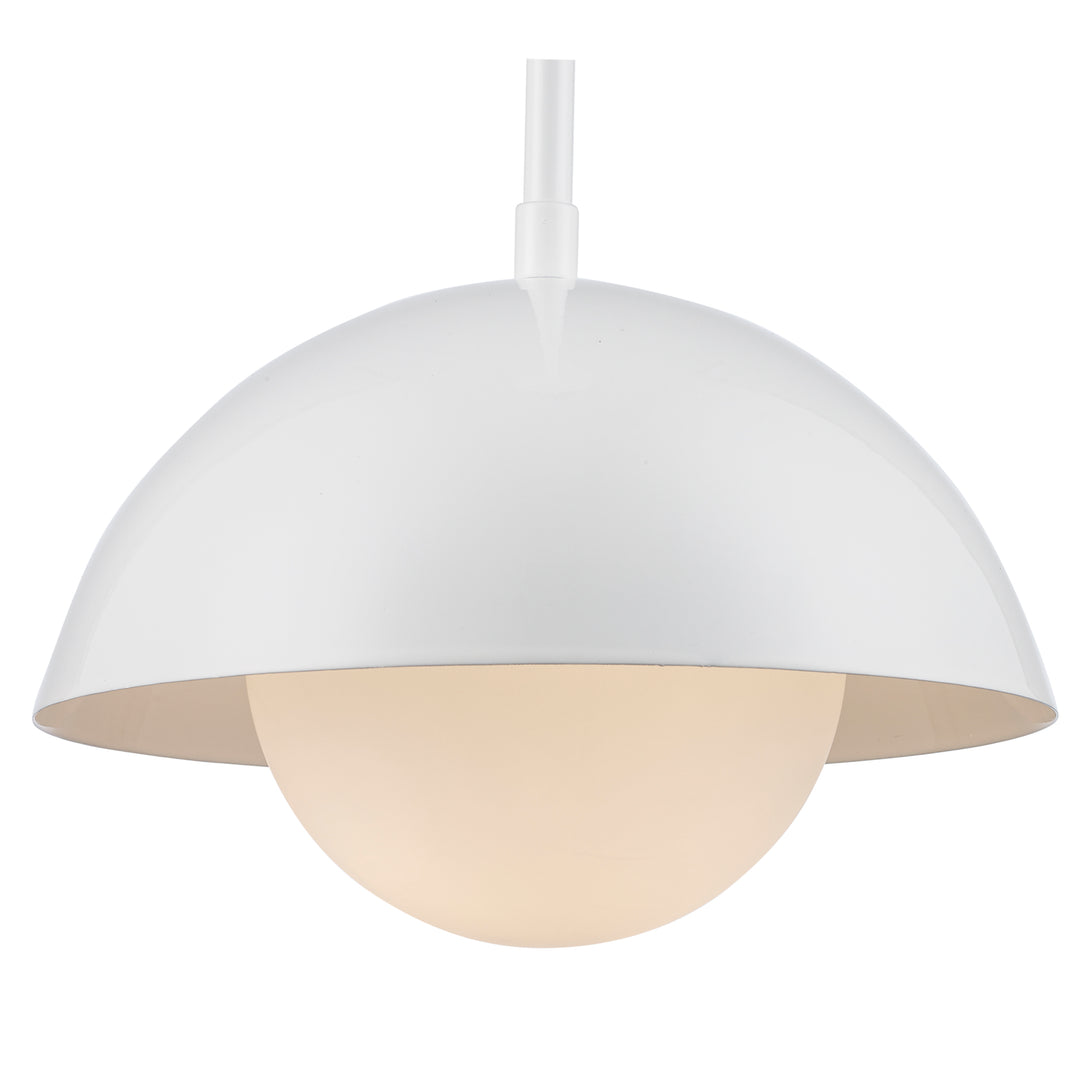 1-light Maureen Exposed Bulb Metal Shade - White