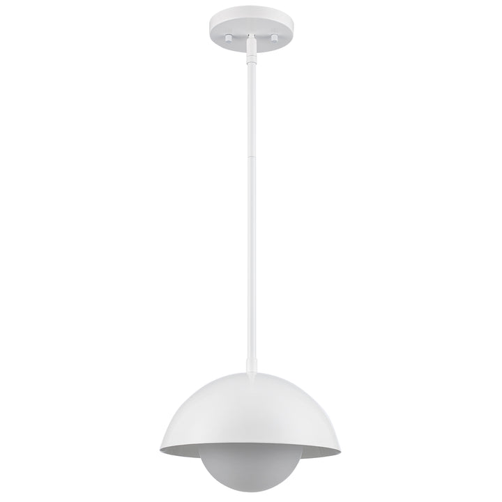 1-light Maureen Exposed Bulb Metal Shade - White