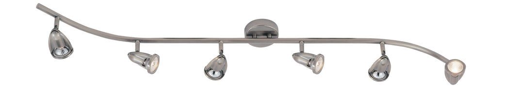 Stingray Collection, 6-Light, 6-Shade, Adjustable Height Indoor Ceiling Track Light- Brushed Nickel