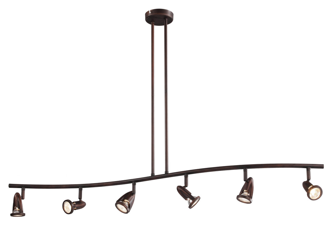 Stingray Collection, 6-Light, 6-Shade, Adjustable Height Indoor Ceiling Track Light- Rubbed Oil Bronze