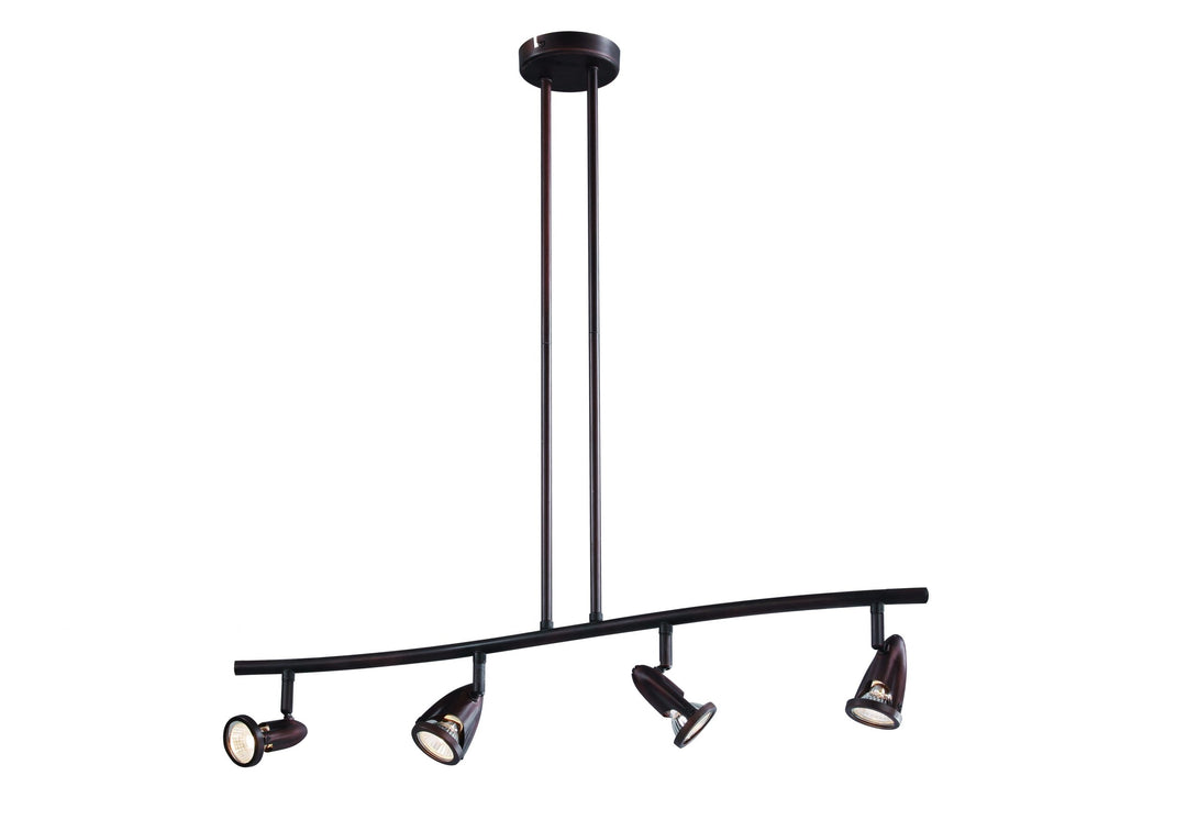 Stingray Collection, 4-Light, 4-Shade, Adjustable Height Indoor Ceiling Track Light - Rubbed Oil Bronze