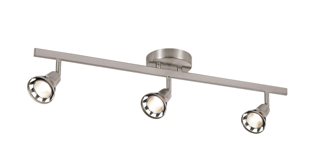 Renew Collection Metal 3-Light, 3-Shade, Adjustable Height Track Lighting -  Brushed Nickel