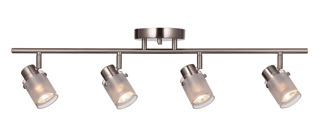 Nicholas 4-Light Shaded Modern Track Ceiling Light Kit - Brushed Nickel