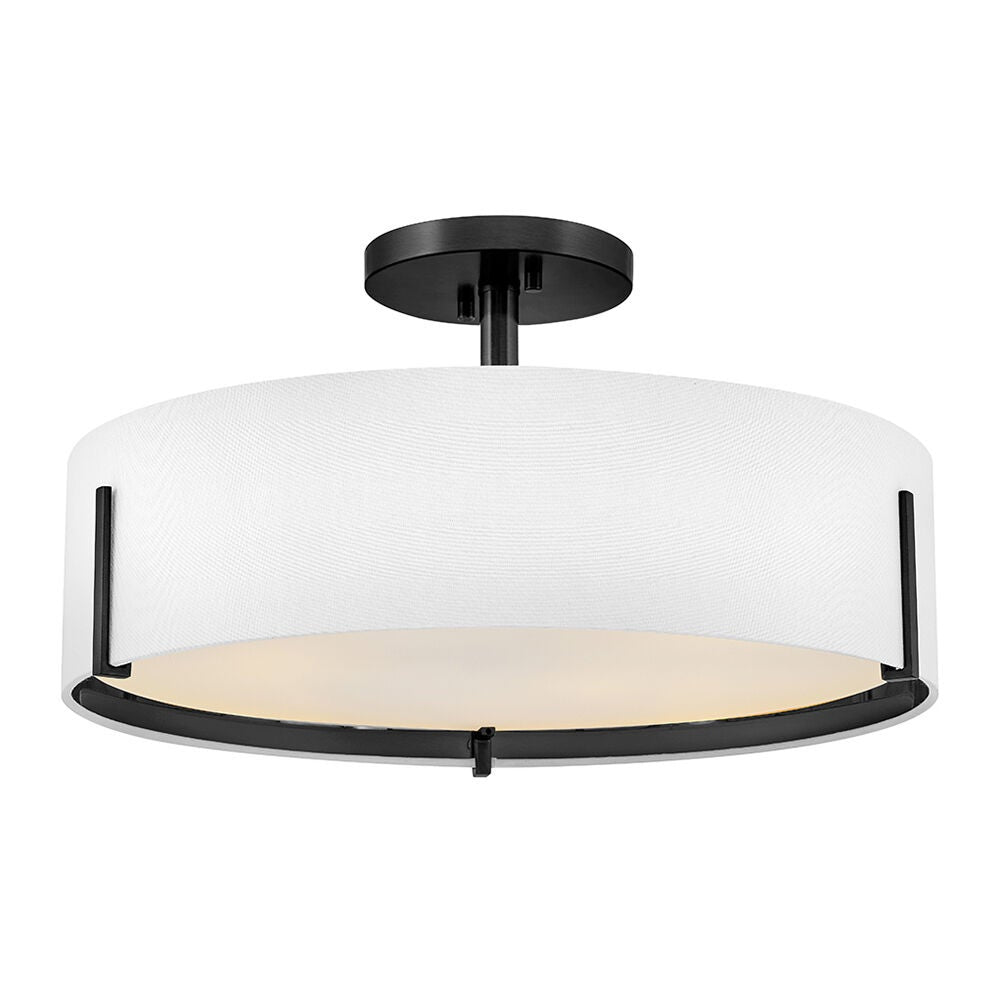 Halle 47573BK Medium Semi-Flush Mount - Black